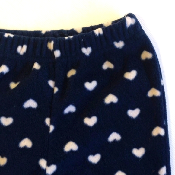 baby mode heart print navy fleece pants 12 months baby girl - Picture 2 of 4